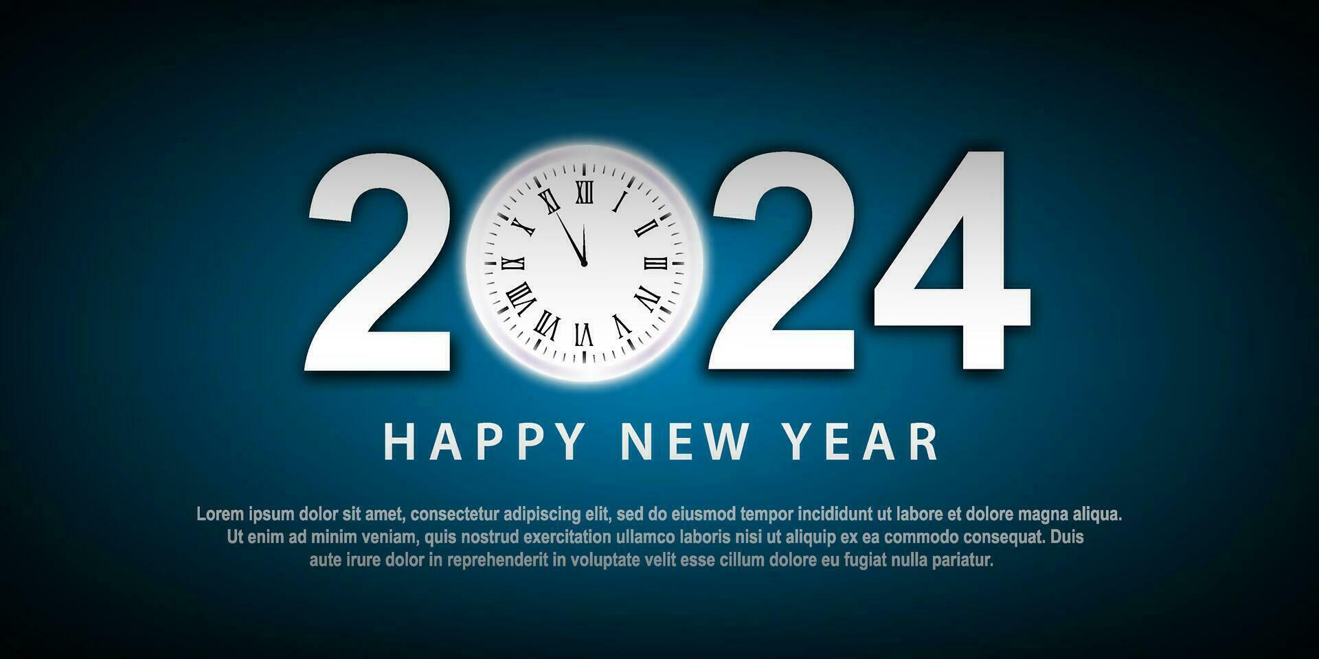 2024 Happy New Year Background Design. Greeting Cards, Banners, Posters. Vector Illustrations.