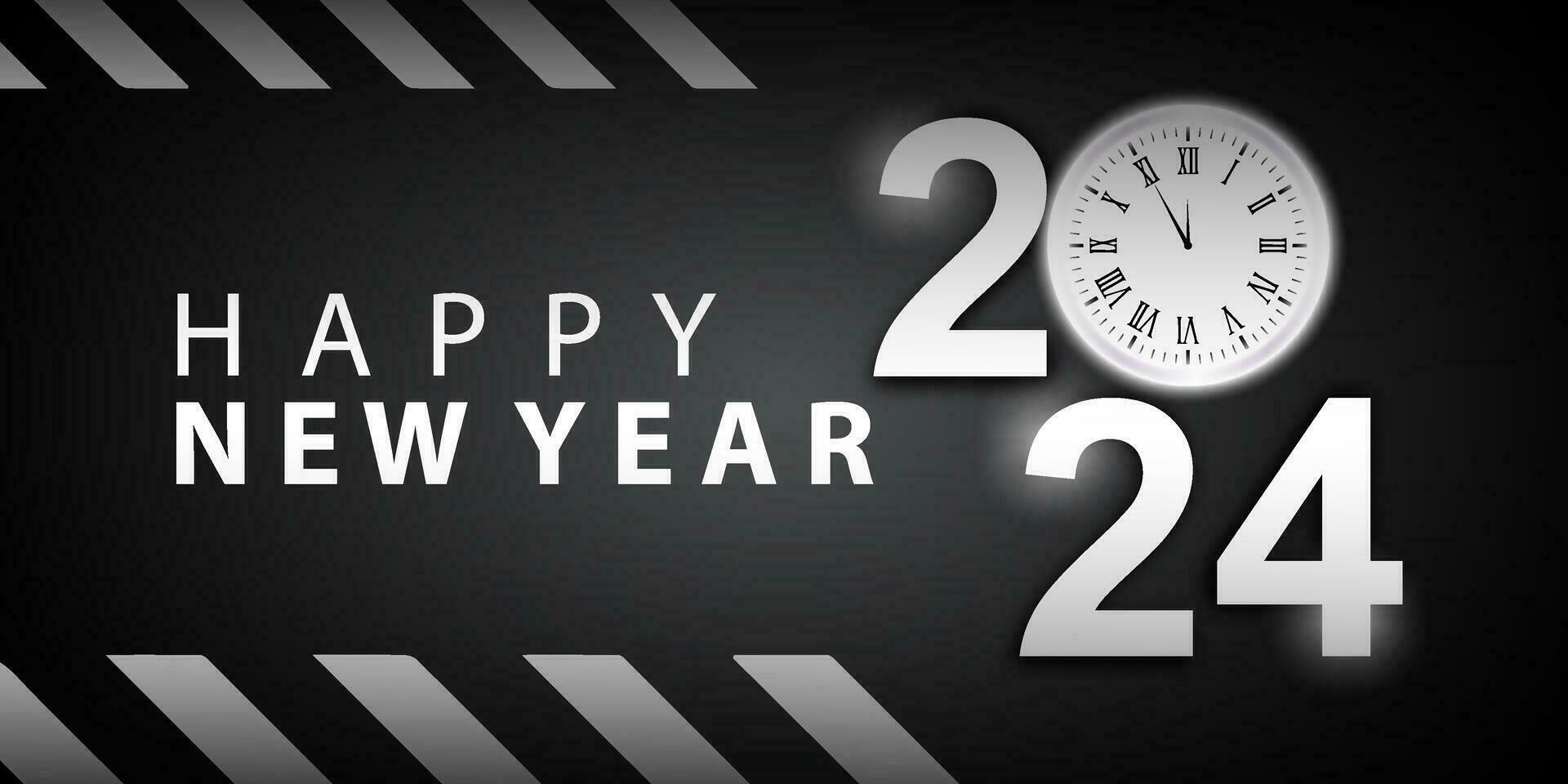 2024 Happy New Year Background Design. Greeting Cards, Banners, Posters. Vector Illustrations.