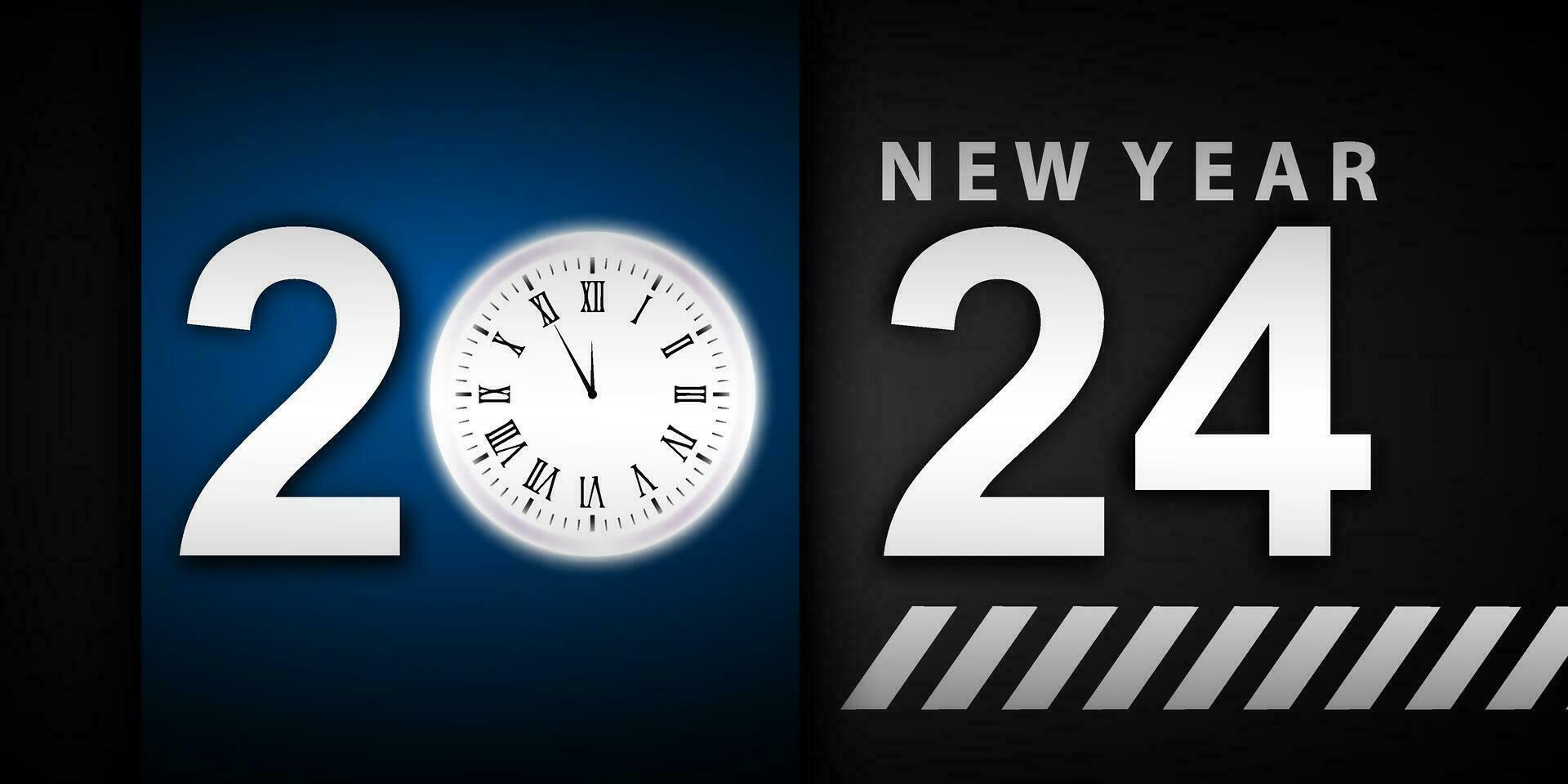 2024 Happy New Year Background Design. Greeting Cards, Banners, Posters. Vector Illustrations.