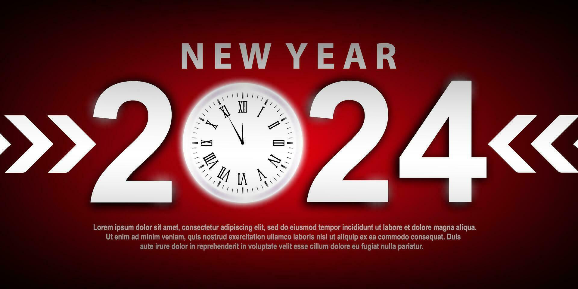 2024 Happy New Year Background Design. Greeting Cards, Banners, Posters. Vector Illustrations.