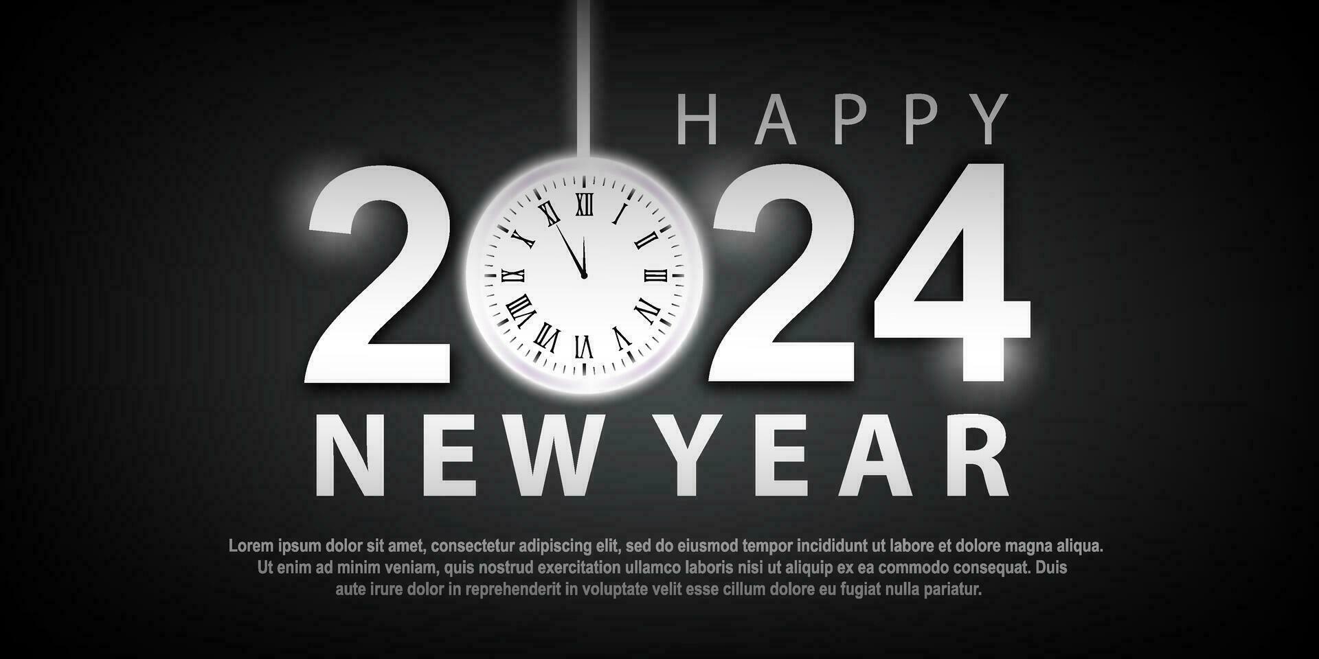 2024 Happy New Year Background Design. Greeting Cards, Banners, Posters. Vector Illustrations.