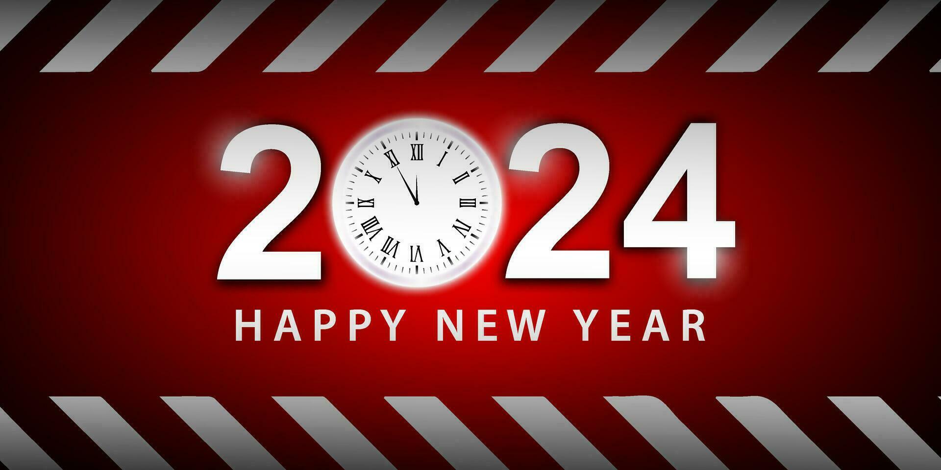 2024 Happy New Year Background Design. Greeting Cards, Banners, Posters. Vector Illustrations.