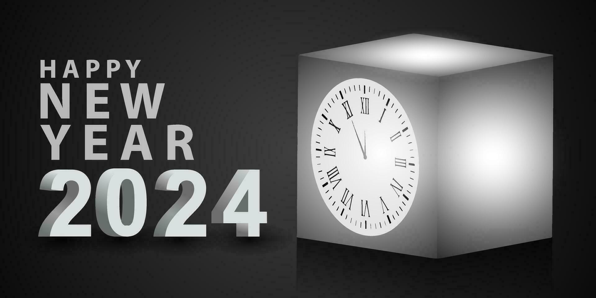 2024 Happy New Year Background Design. Greeting Cards, Banners, Posters. Vector Illustrations.