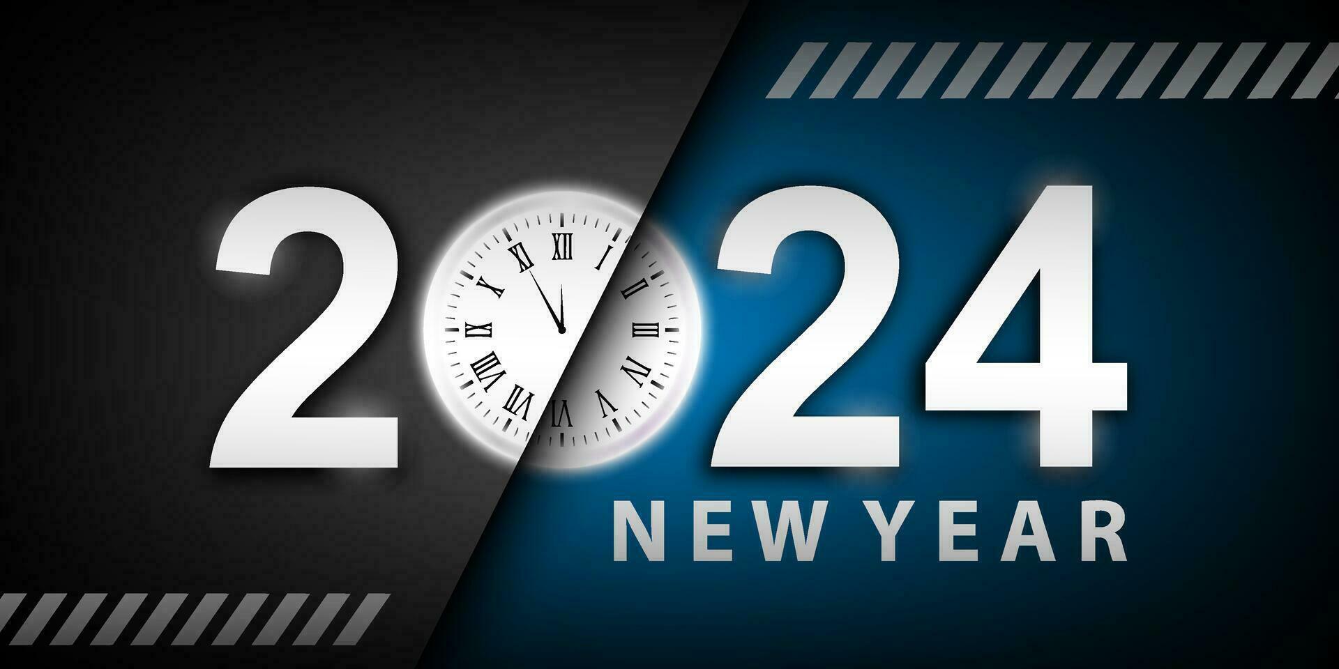 2024 Happy New Year Background Design. Greeting Cards, Banners, Posters. Vector Illustrations.