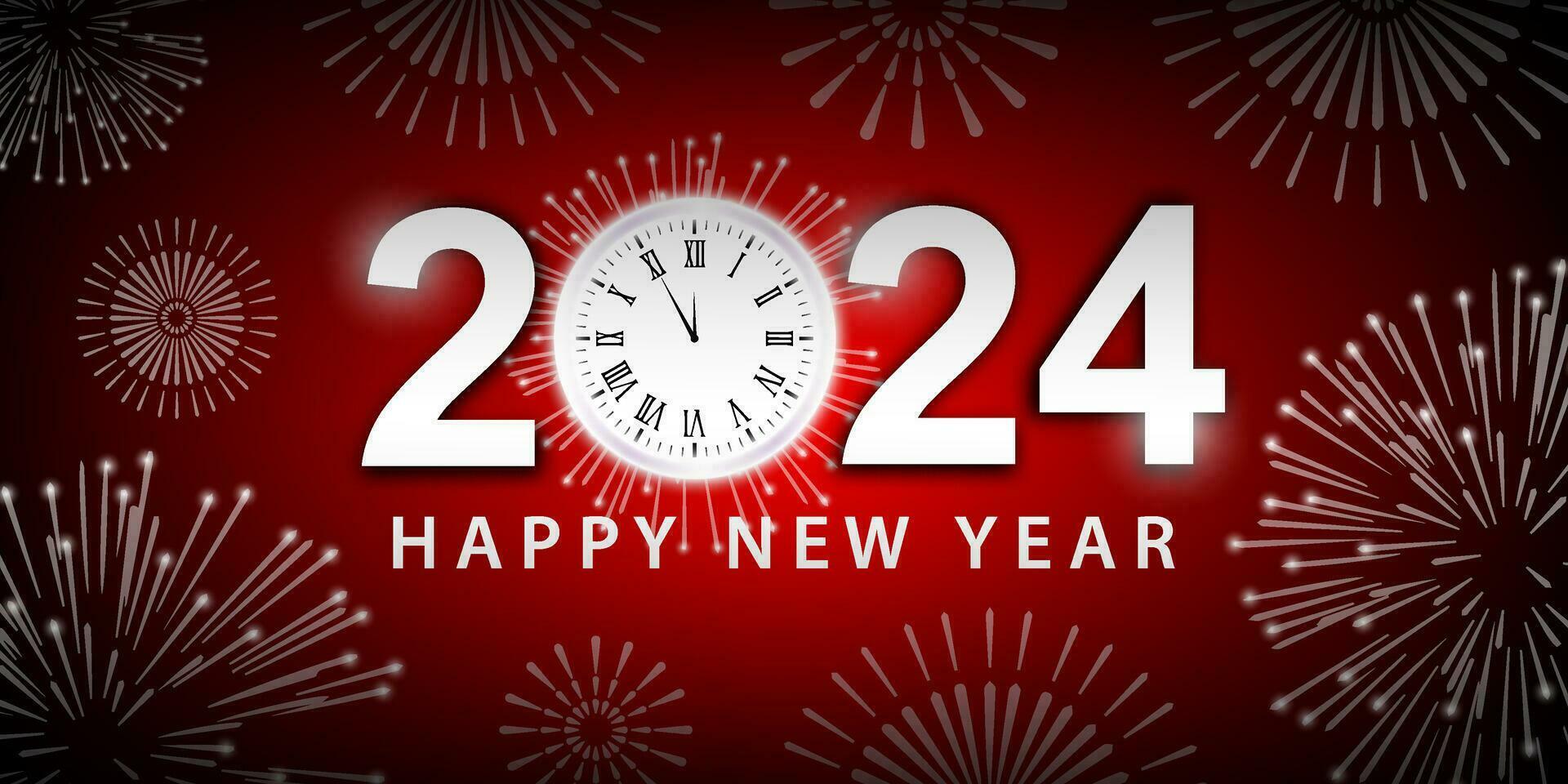2024 Happy New Year Background Design. Greeting Cards, Banners, Posters. Vector Illustrations.