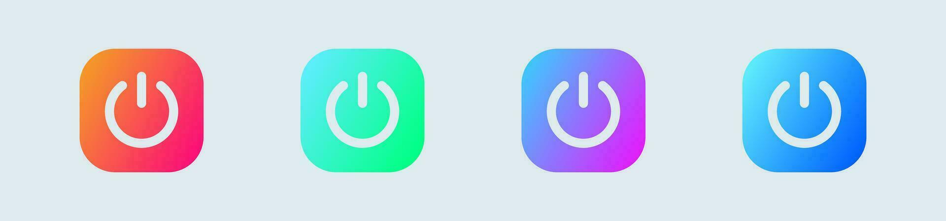 Activate solid icon in gradient colors. Power signs vector illustration.