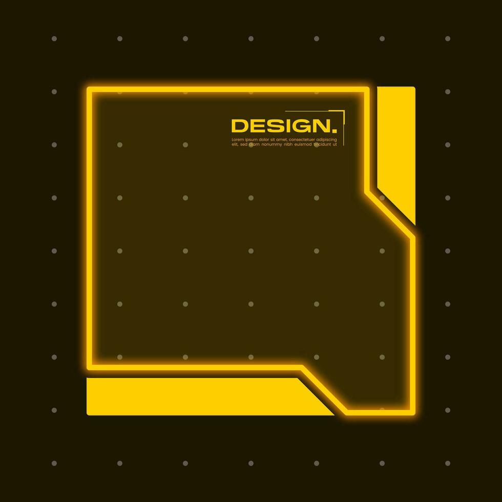 Futuristic glow element vector illustration. Shiny frame effect decoration.
