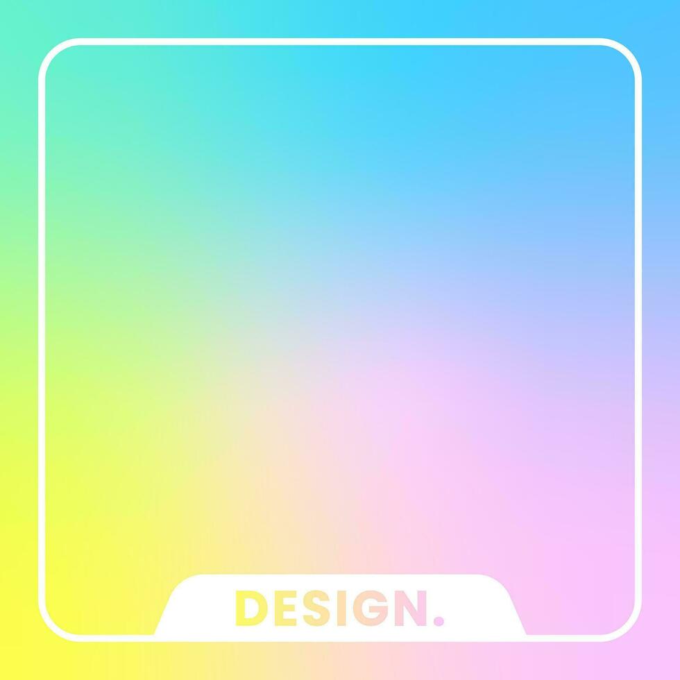 Colorful square gradient background. Social media frame vector illustration.