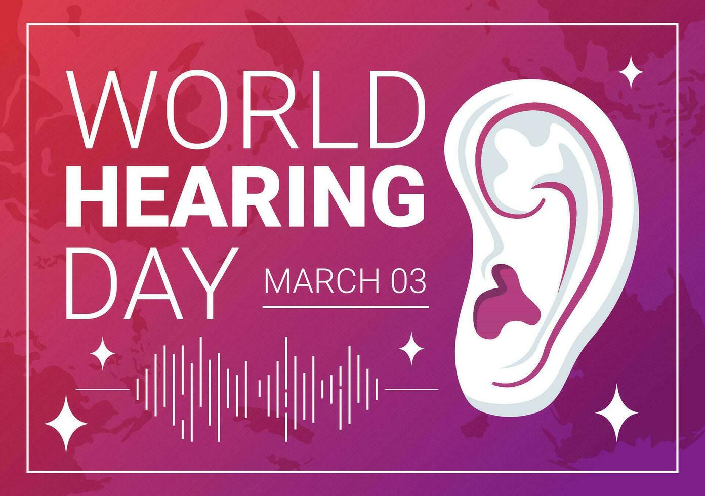 World Hearing Day Vector Illustration on 3 March to Raise Awareness on How to Prevent Deafness and Ear Treatment in Flat Healthcare Background