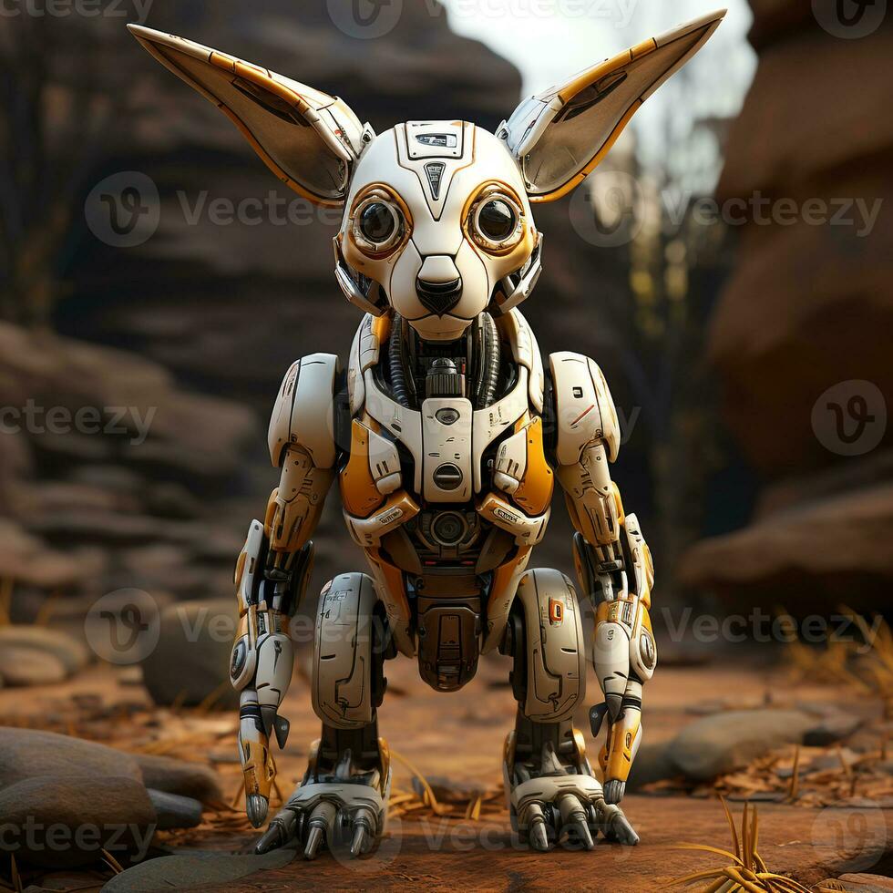 AI generated 3d Robot kangaroo photo