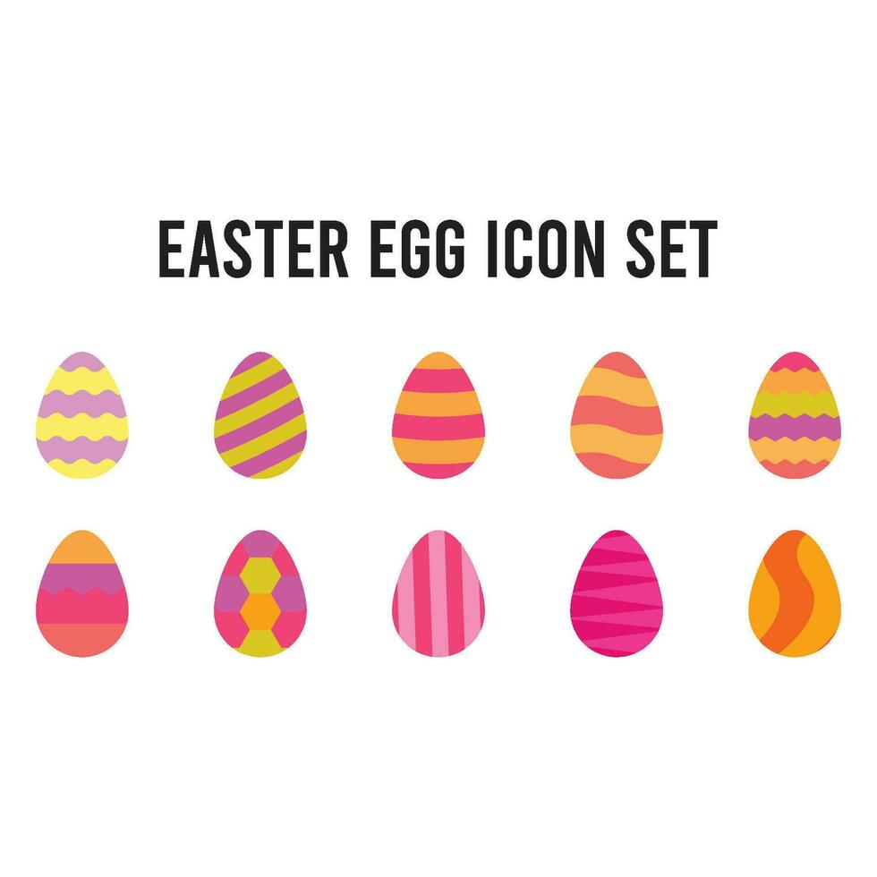 Pascua de Resurrección huevo icono conjunto vector