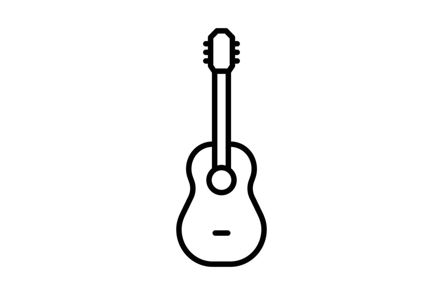 guitarra icono. icono relacionado a música, fiesta. línea icono estilo. sencillo vector diseño editable