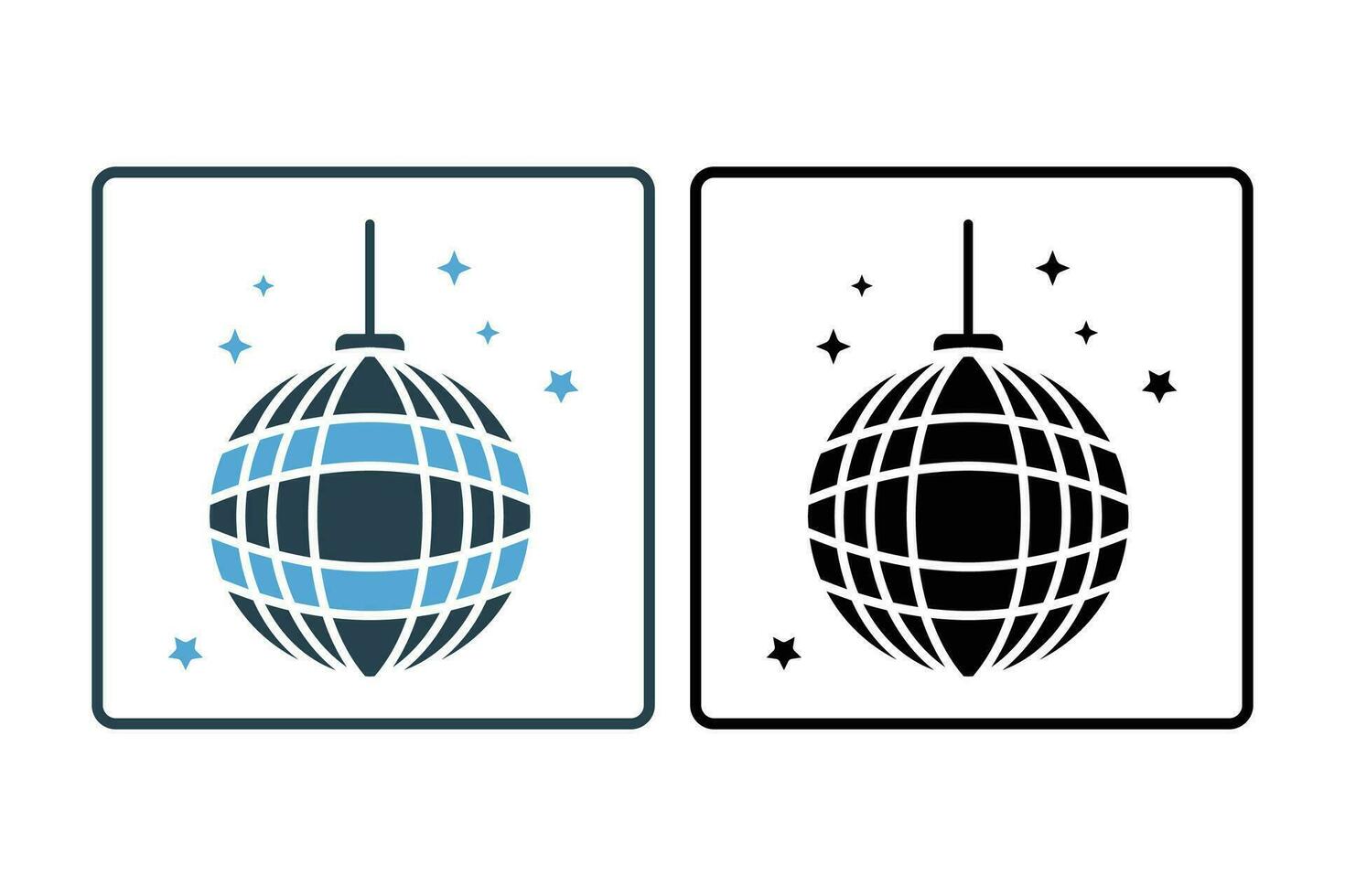 disco ball icon. icon related to party. solid icon style. simple vector design editable