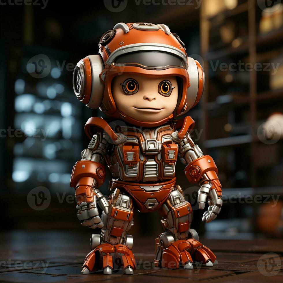 AI generated 3d robot monkey photo