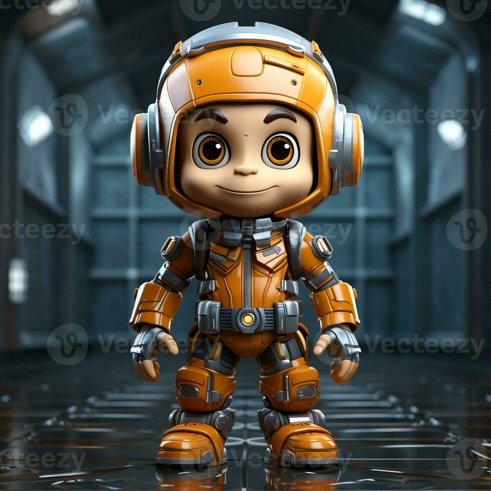 AI generated 3d robot monkey photo