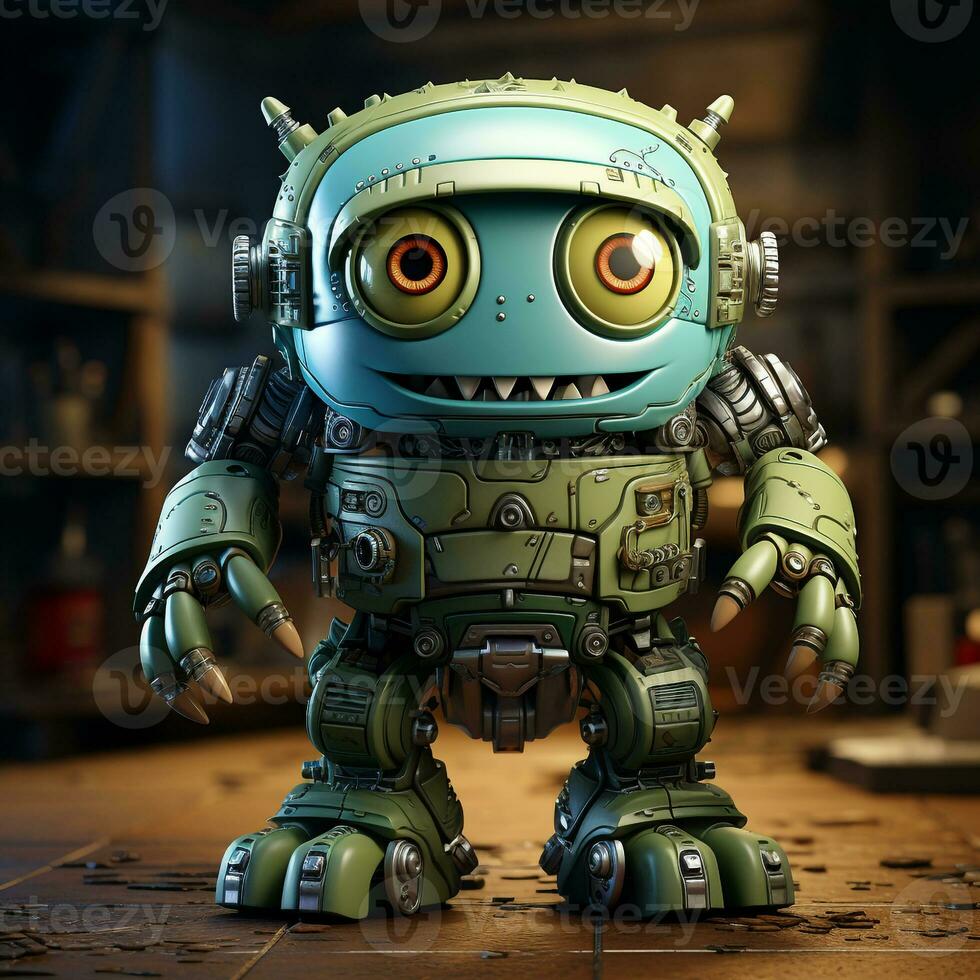 AI generated 3d robot monster photo