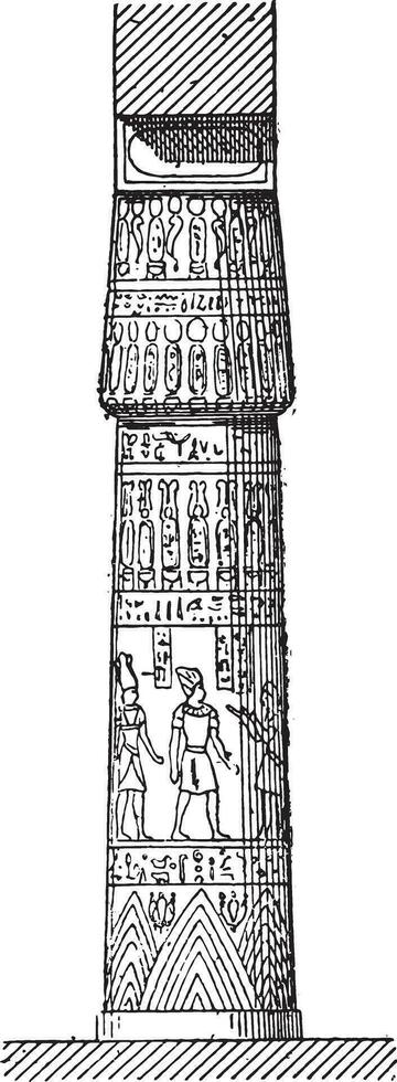 Button marquee column, vintage engraving. vector