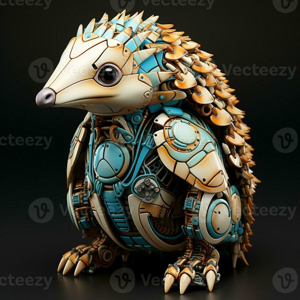 AI generated 3d robot pangolin photo