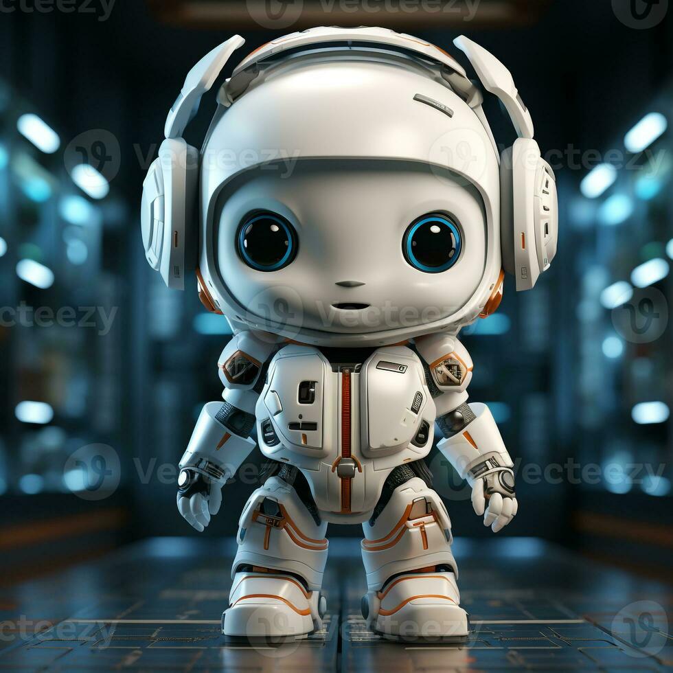 AI generated 3d robot rabbit photo