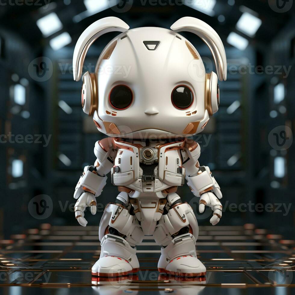 AI generated 3d robot rabbit photo