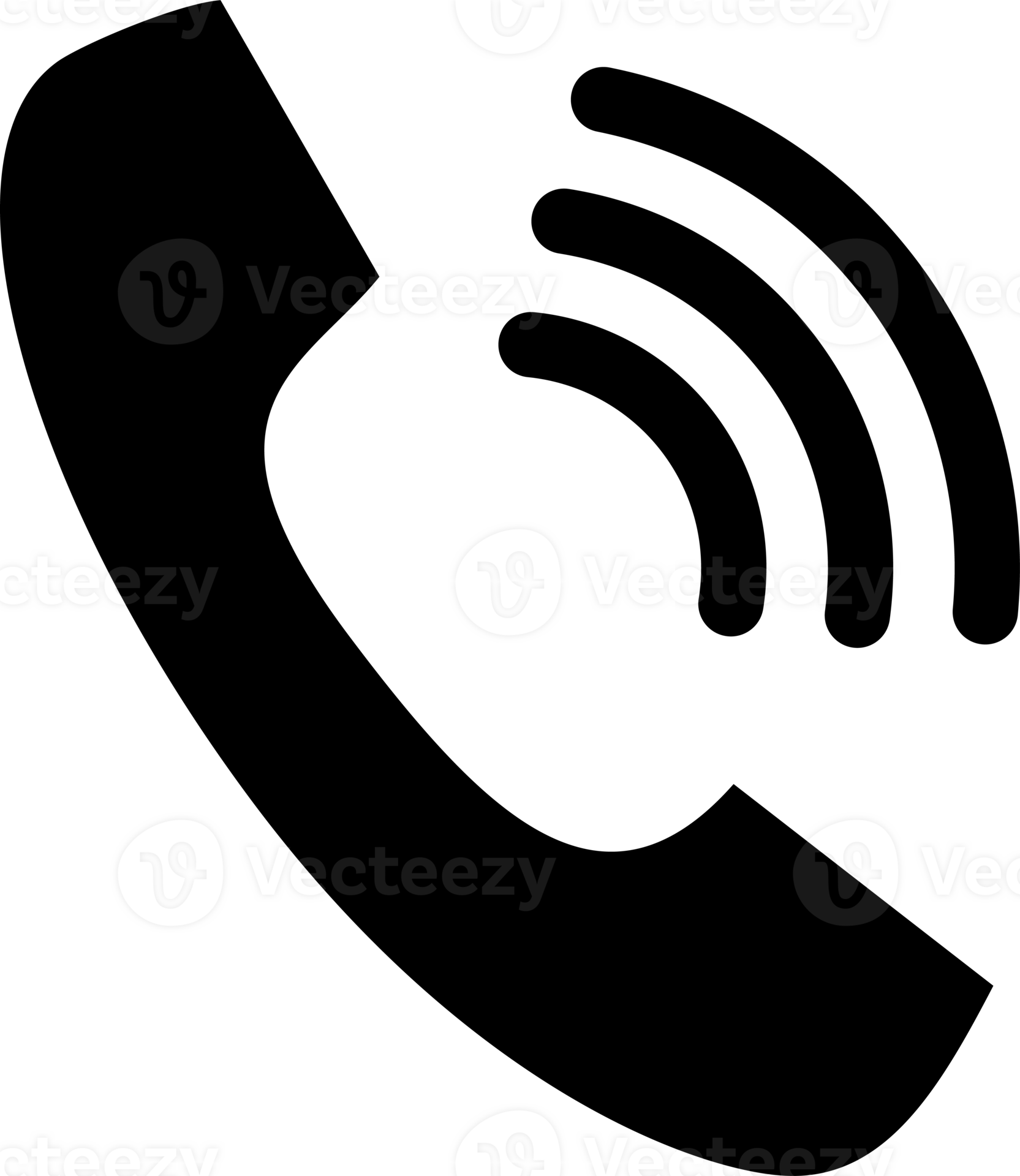 Ringing phone handset telephone icon symbol flat style design for logo