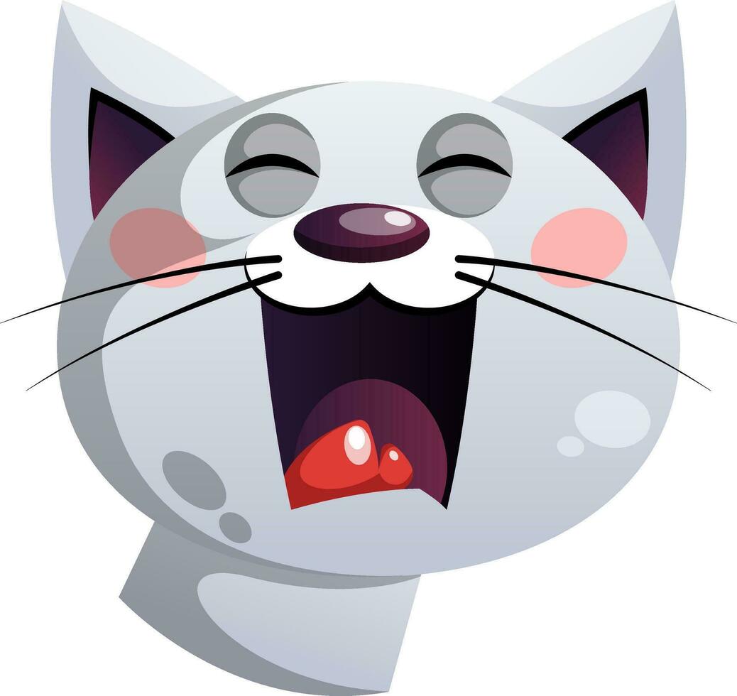 enojado gris dibujos animados gato vector ilustracion en blanco antecedentes