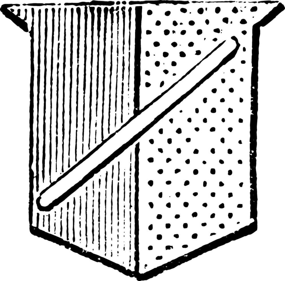 Shield Showing Baton is borne in the escutcheons of the dukes, vintage engraving. vector