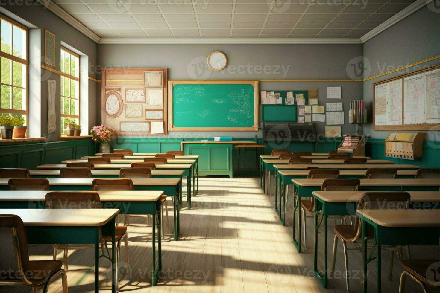 AI generated Interior of classroom empty, education concept AI Generated photo