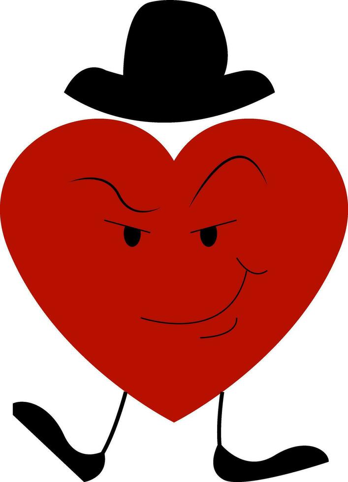 The suspicious red big heart vector or color illustration