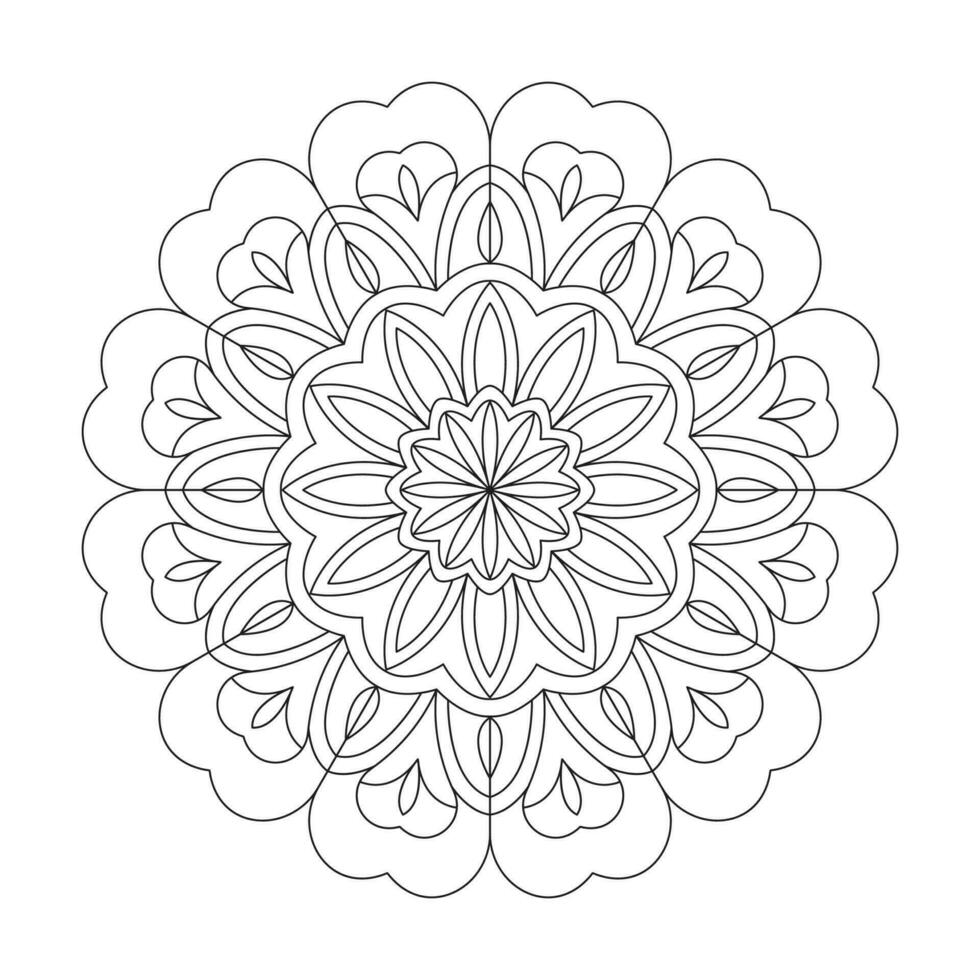 Floral Fantasy Kids mandala coloring book page for kdp book interior vector