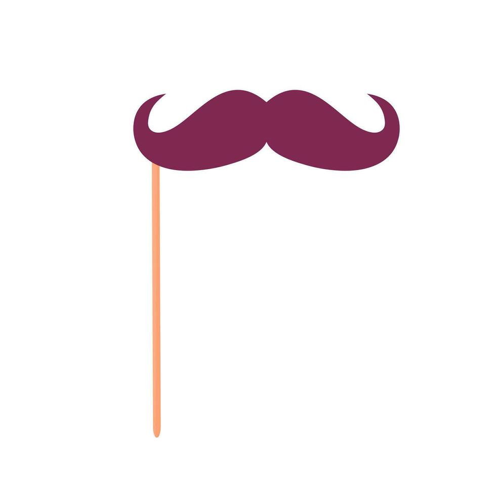 Carnival party mask. Moustache on stick. vector