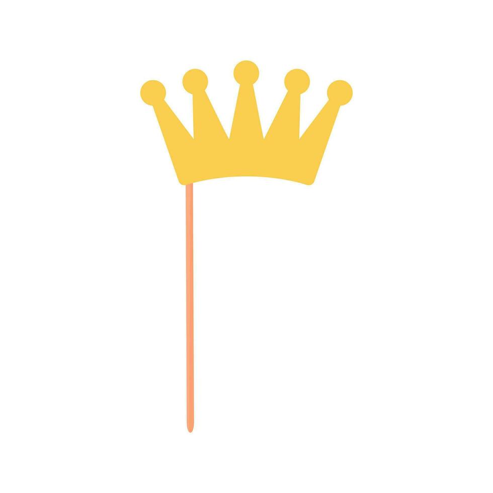 Carnival party mask. Crown on stick. vector