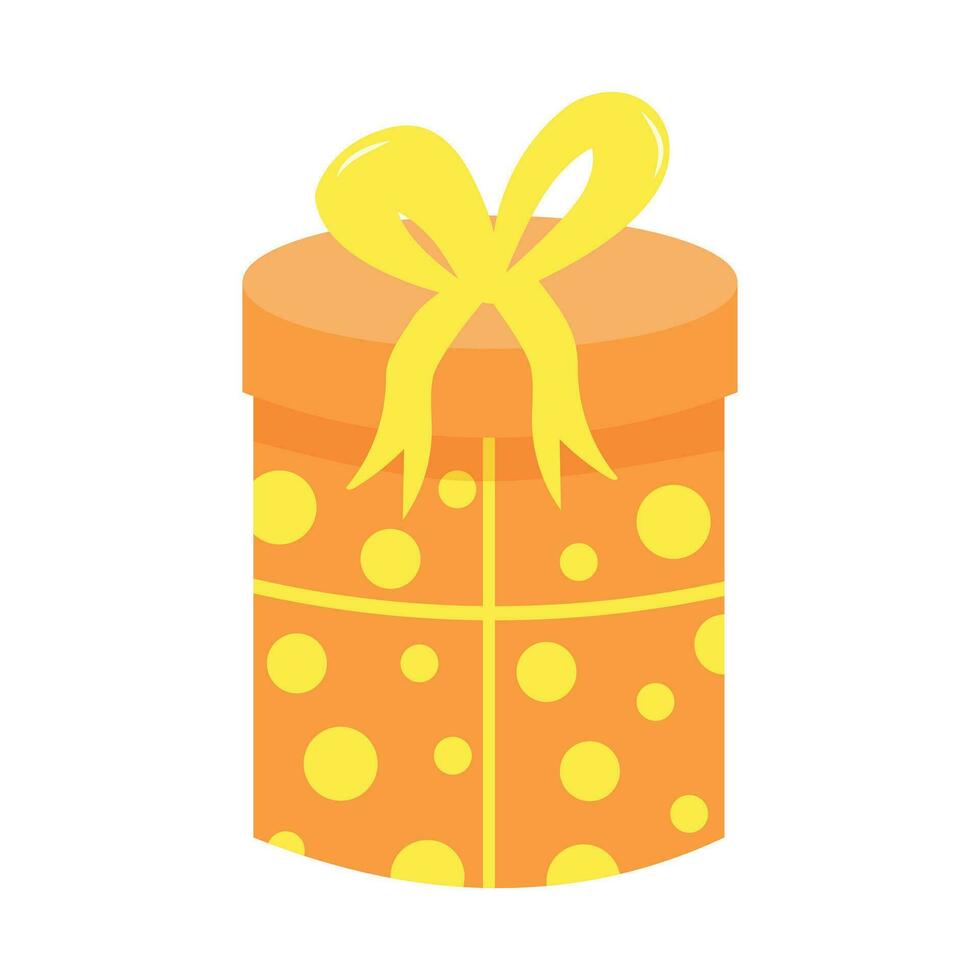 Gift box with ribbon and bow. Present isolated on white background. vector