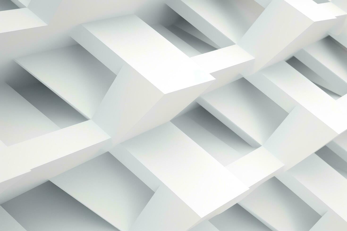 AI generated Abstract white geometric background, 3d render illustration, square shapes pattern, Abstract white geometric background, 3D render, AI Generated photo