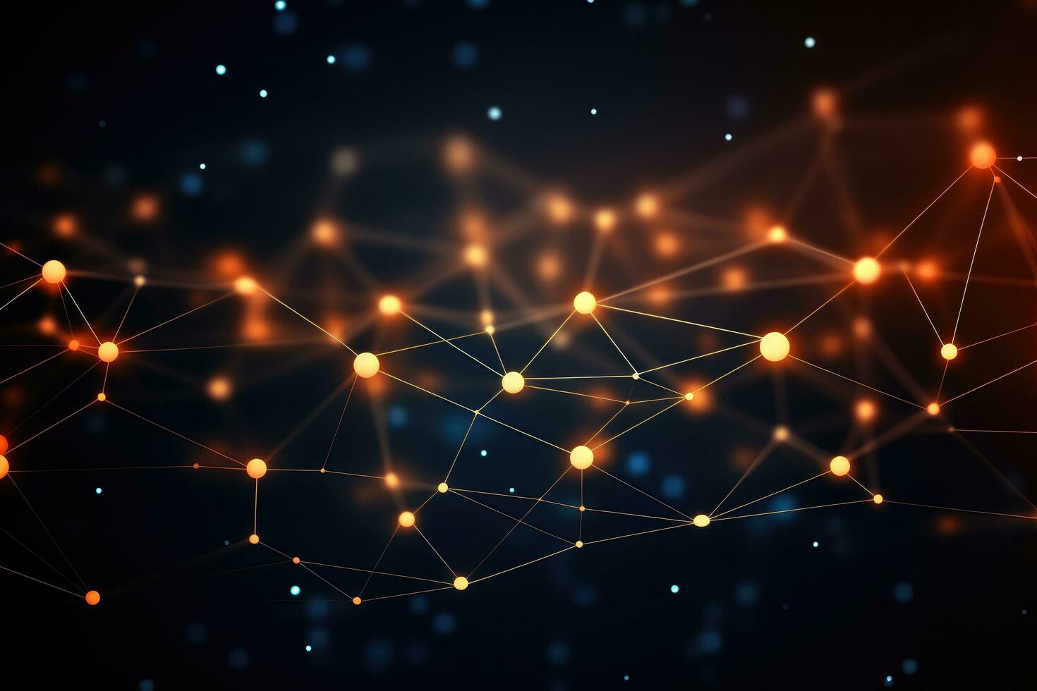 AI generated Abstract polygonal space low poly dark background with connecting dots and lines. Connection structure. 3d rendering, Abstract digital connection dots and lines, Technology background photo