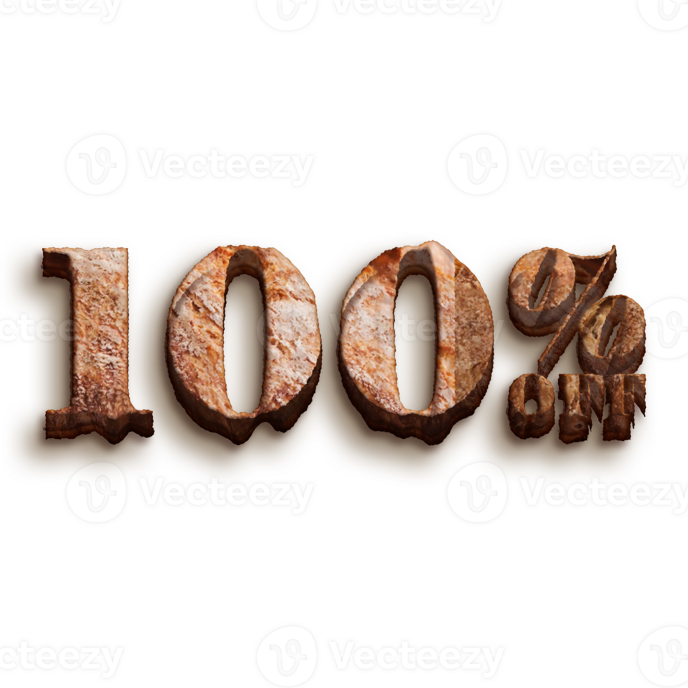 100 Percent Discount Offers Tag with Bakery Style Design png