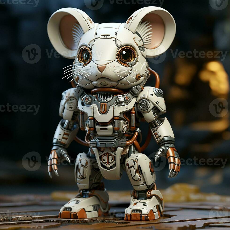 AI generated 3d Robot mouse photo