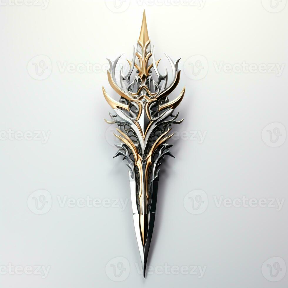 AI generated 3d spear white background photo