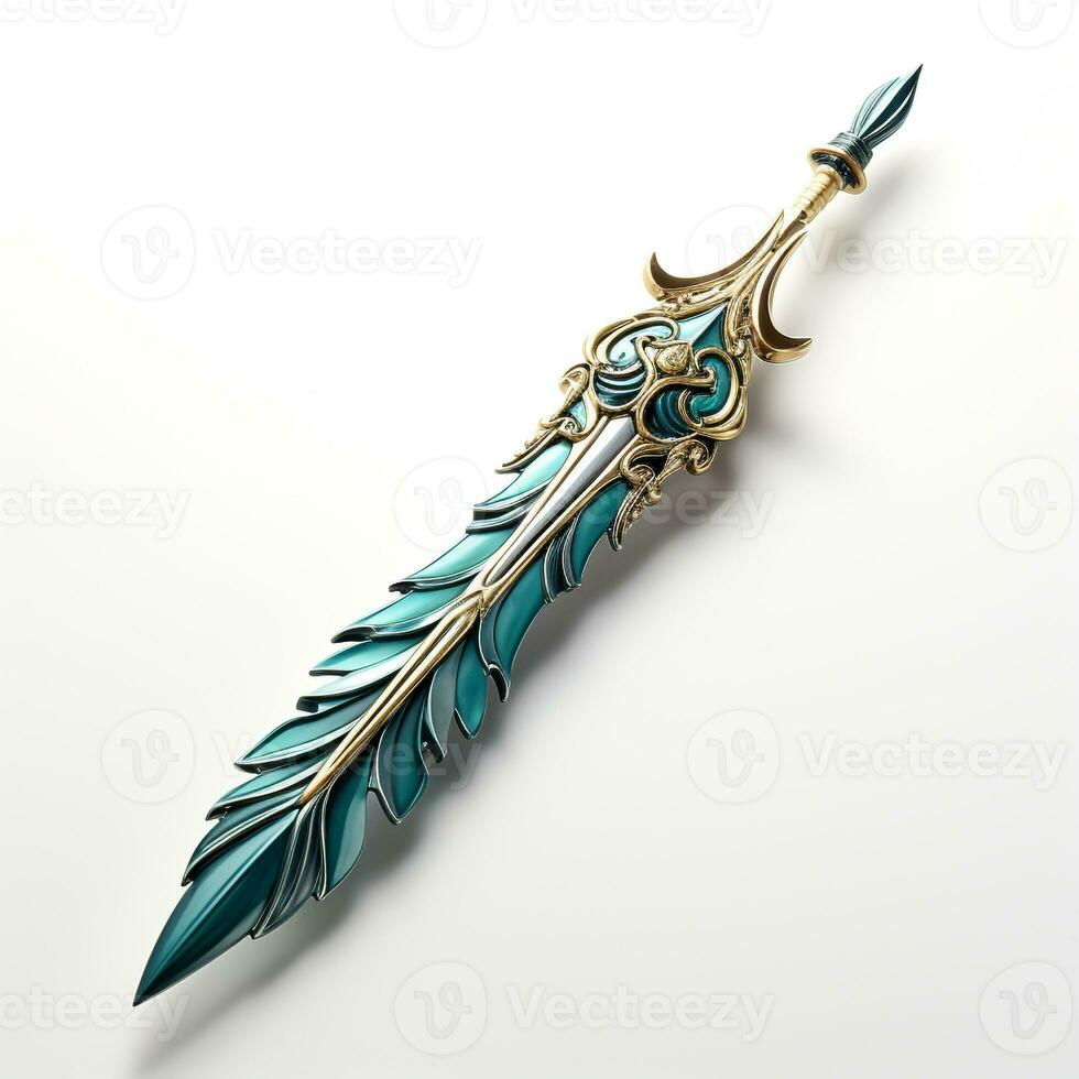 AI generated 3d spear white background photo