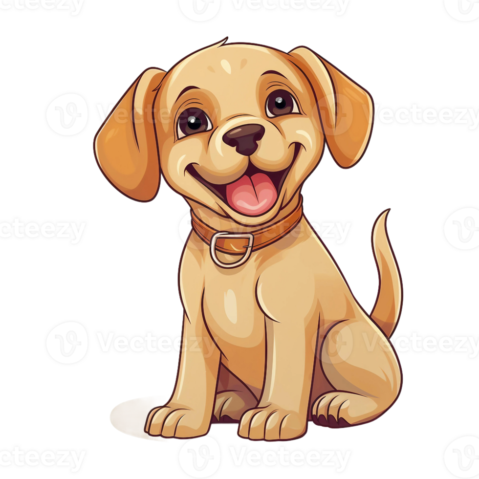 AI generated Happy Puppy Icon with Wagging Tail, Adorable Pet, Cute Dog - Playful Pooch, Joyful Canine, Smiling Furry Friend PNG