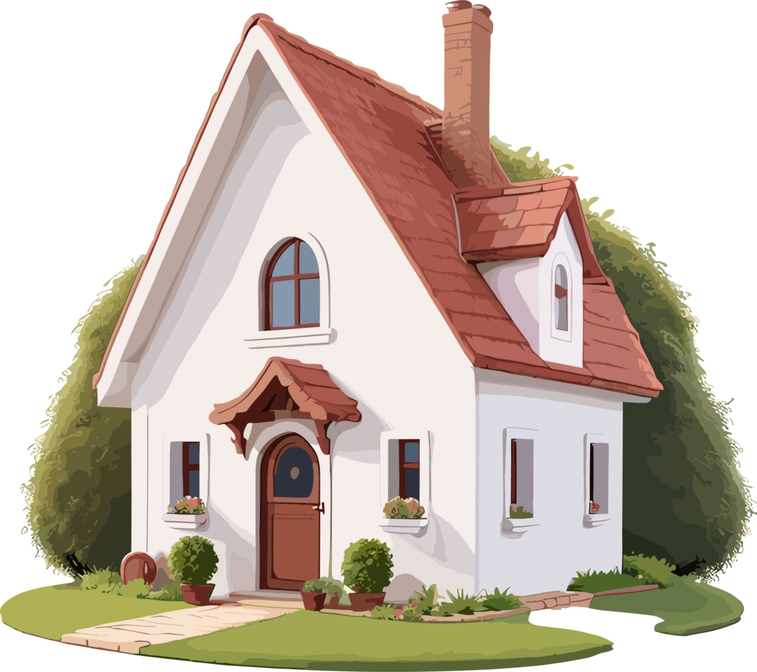 AI generated  cute Cottage  no background ,ai generated png