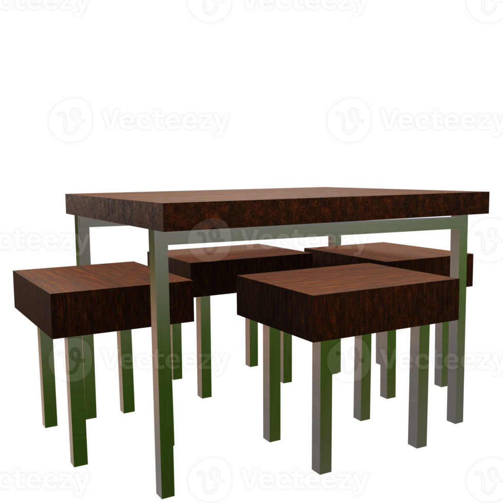 3 D illustration of simple dining table png
