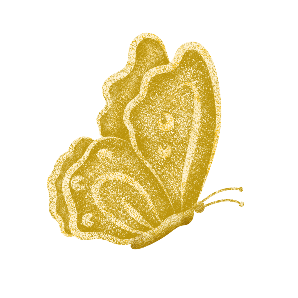 Gold Glitter Butterfly png
