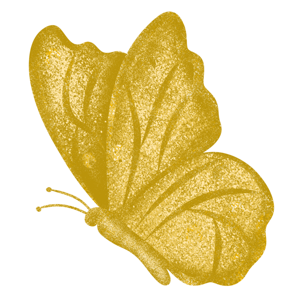 Gold Glitter Butterfly png