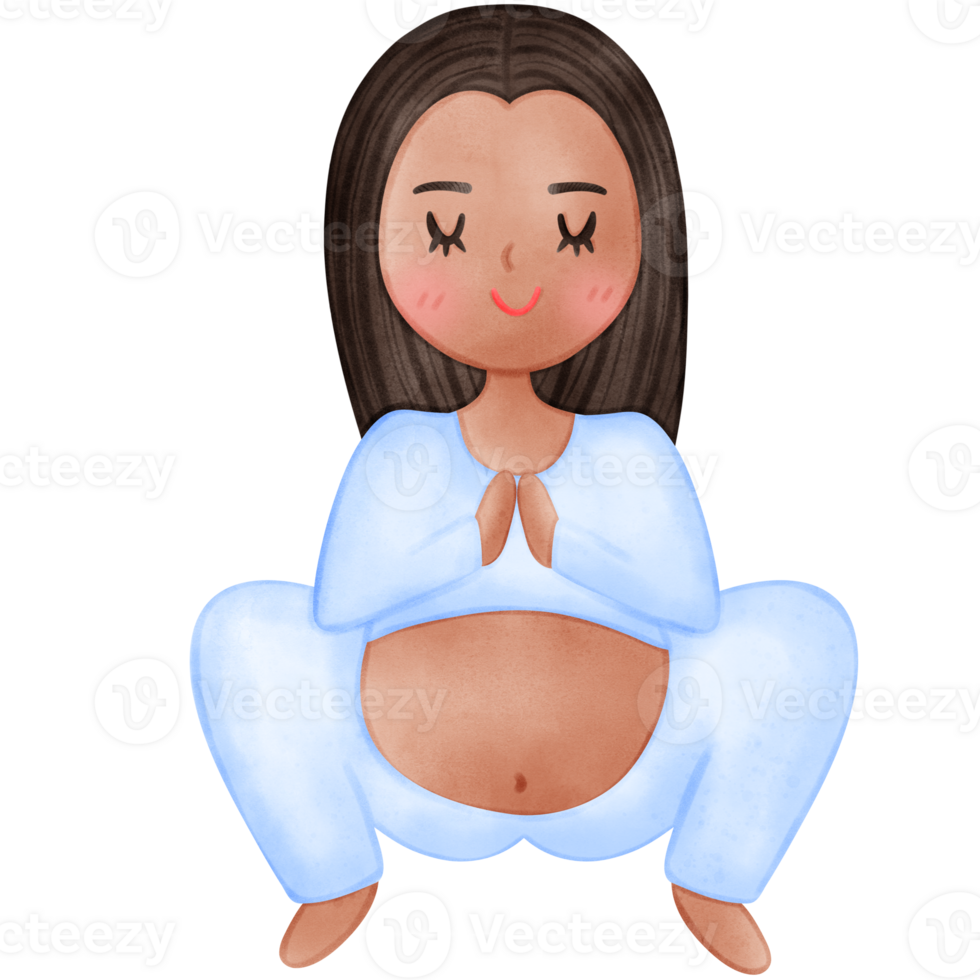 Pregnant Yoga, Woman, Meditate png