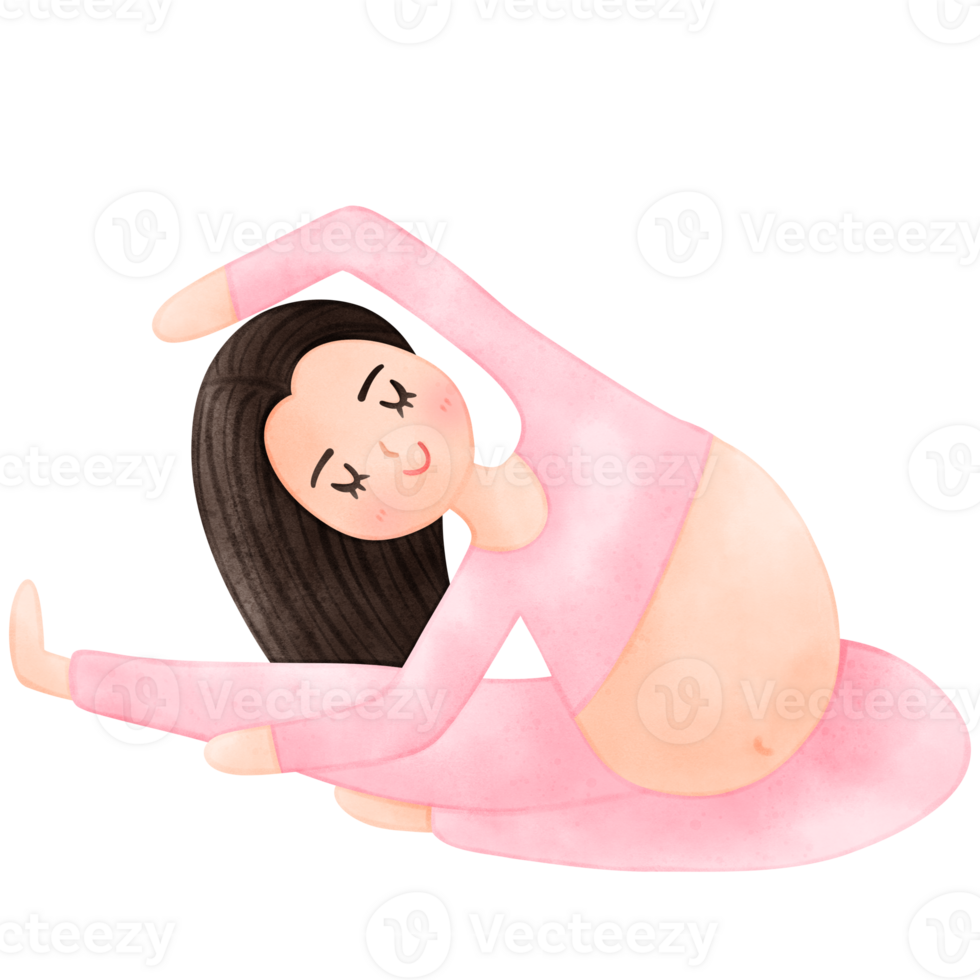 zwanger yoga, vrouw, mediteren png