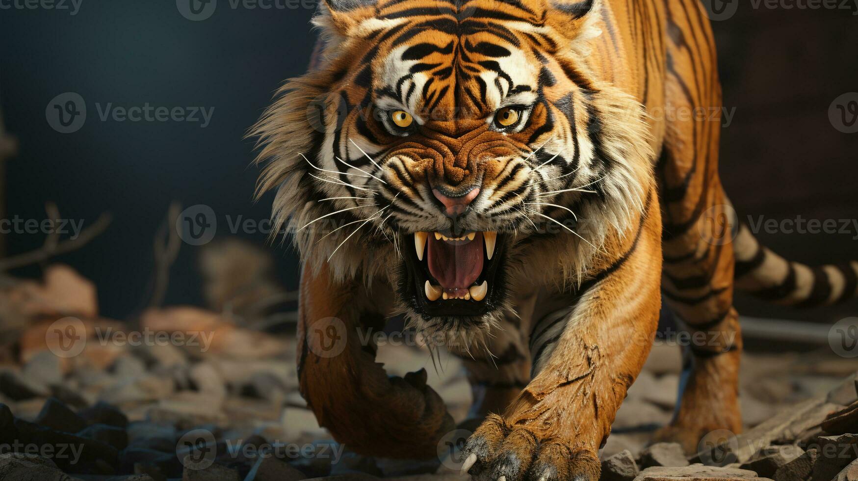 AI generated Fierce Tiger Wallpaper photo