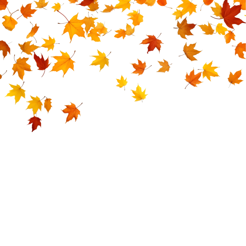 isolated autumn leaves on transparent background png