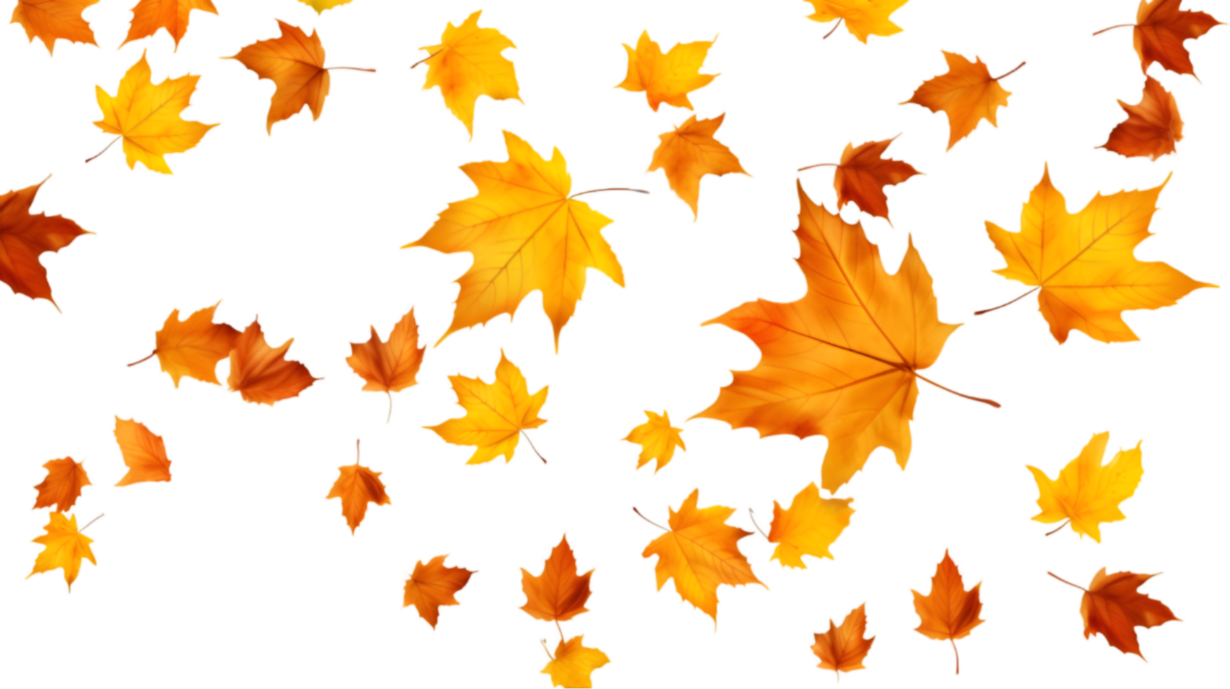 AI generated autumn leaves on transparent background png