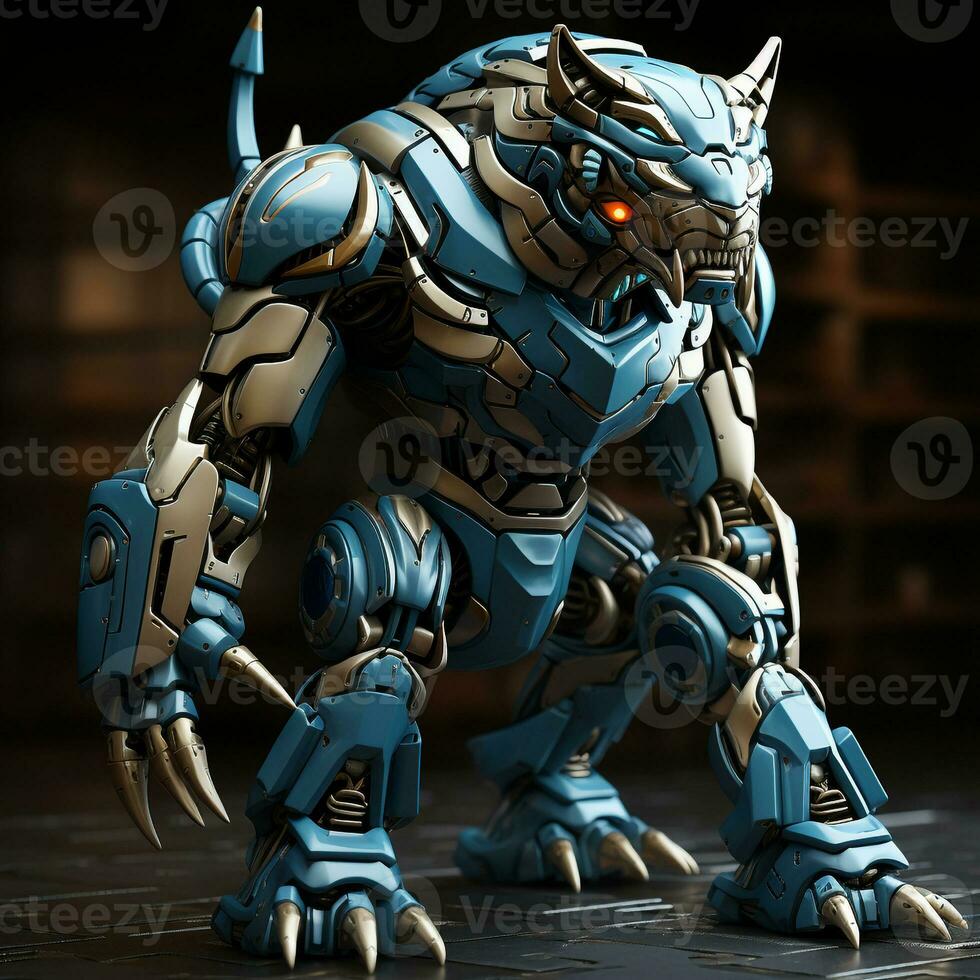 AI generated 3d robot panther photo